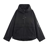 Genérico Chaqueta Impermeable 3 en 1 para Mujer: Lluvia, Viento y Frío, Protección Total, Bolsillos Extragrandes, Ligeros y Ajustables con Capucha (Black,M)