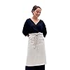 MEEMA Bistro Server Apron with Pockets | 32x25 in | Striped Upcycled Cotton and Denim | Long Waist Waitress Apron MEEMA Bistro Server Apron with Pockets | 32x25 in | Striped Upcycled Cotton and Denim | Long Waist Waitress Apron