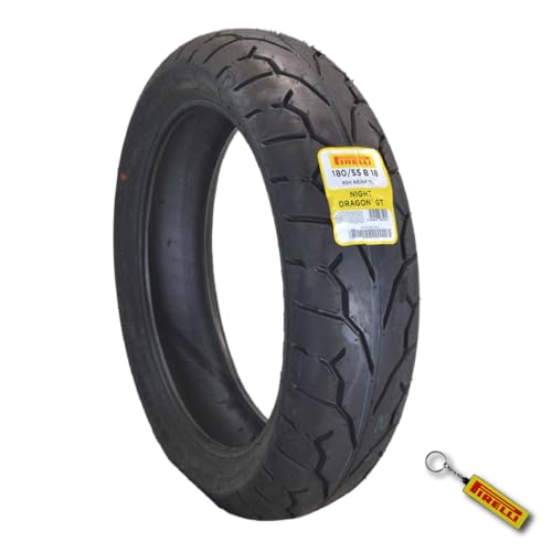 Pirelli Night Dragon GT 180/55B18 M/C 80H REINFTL Cruiser Motorcycle Rear Tire - Superior Traction & Handling for High-Performance Cruisers w/Keychain