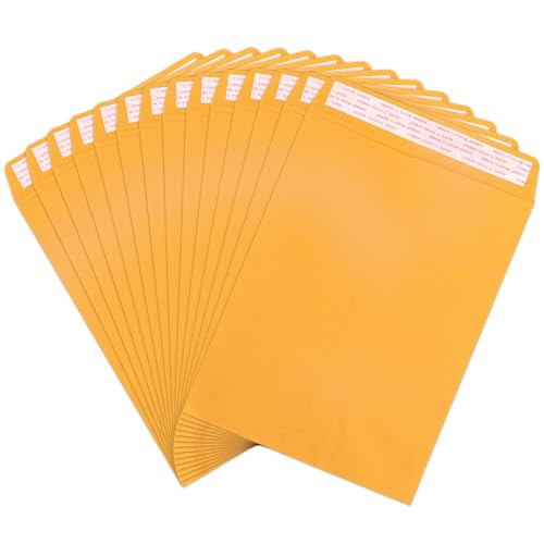 Envelopes Manilla 22,5 x 30,5 cm, 100 peças, envelopes grandes Goefun Brown Kraft, envelopes amarelo