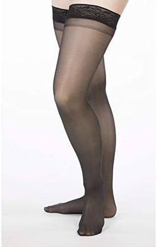 Allegro 8-15 mmHg Essential 82 Sheer Support Compression Stockings - Thigh High, Closed Toe, Compression Hose for Women