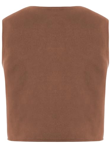 Yartina Girls V-neck Outfits Chest Fringes with Press Button Tops Kids Cowgirl Western Dress Up Vest4