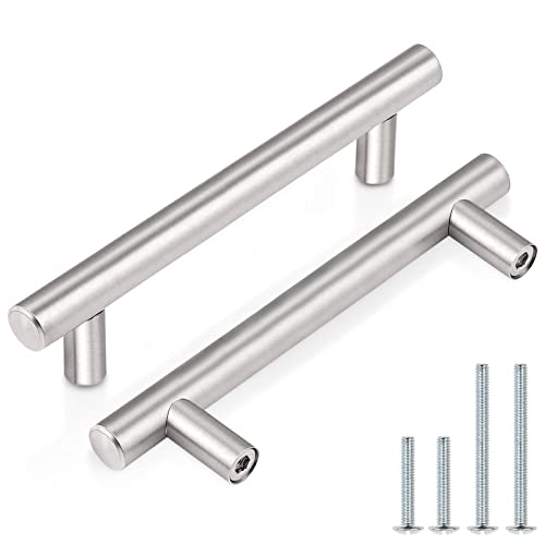 Image of Probrico 20 Pack|3-1 /2 Inch Modern Cabinet Pulls Satin Nickel, Stainless Steel Cabinet Handles Drawer Dresser Pull for Kitchen Cupboard Wardrobe Closet Vanity, 6 Inch Total Length