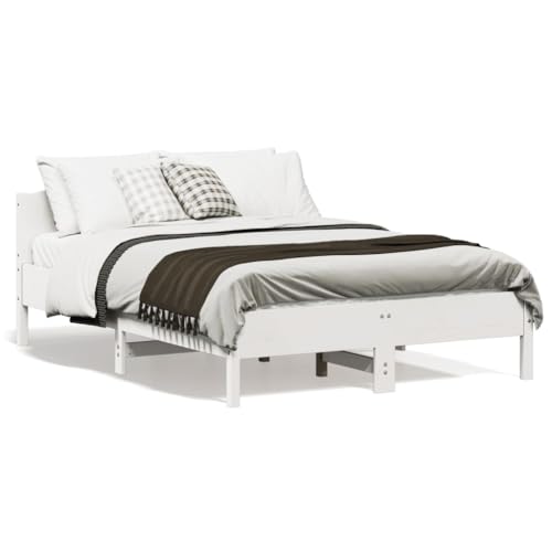 CIOURSTO Estructura de Cama con cabecera: Madera Maciza de Pino, Diseño de Listones de Madera Contrachapada, Muebles de Dormitorio Modernos (140x190cm)