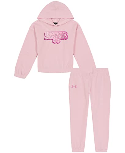 Image of Under Armour Girl's 2-piece Fleece Sweatshirt and Sweatpants Set, Soft & Comfortable