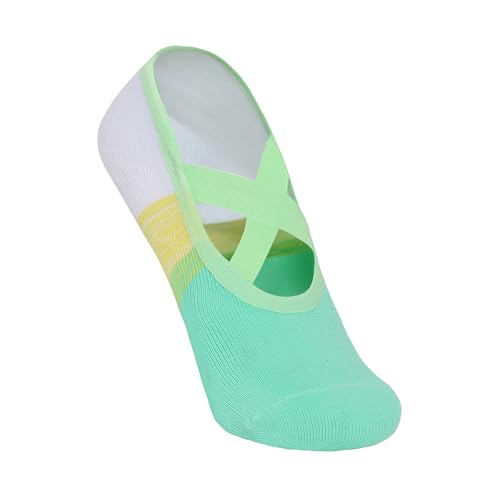 Image of Mint & Oak Pilates Socks with Grips for Women, Ankle Length Non-Slip Yoga Socks, Cotton Ideal For Yoga, Pilates, Gym, Workout, Cute Women's Gift
