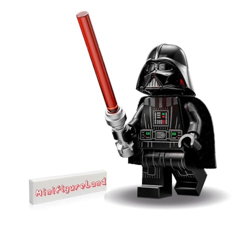 Lista de Lego Darth Vader comprados en linea. 42 LEGO Star Wars OBI-Wan Kenobi Minifigure - Darth Vader (brazos y capa impresos) con sable de luz rojo y azulejo de minifigureland 75334