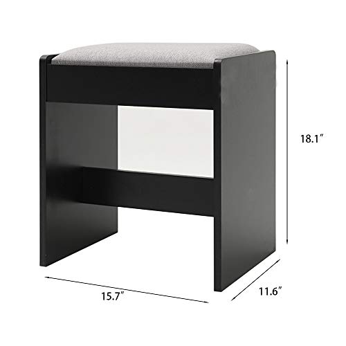 Usikey Makeup Vanity Desk, Vanity Mirror With Lights And Table Set With Drawer, Cabinet & 3 Shelves, Makeup Vanity Set With 3 Lighting Modes Brightness Adjustable For Bedroom, Black #TOP7