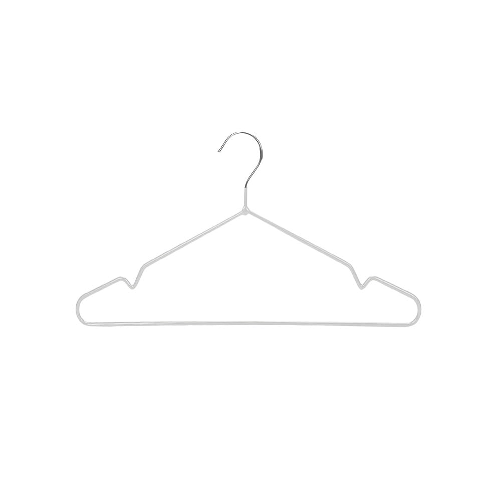 FEELINGS METAL HANGER PVC COATED 24PCS SET 40CM Suit Hanger Cloth Hangers Metal Clothes Hanger Smooth Finish Metal Coat Hanger Metal Hangers for Clothes Dress Suit White