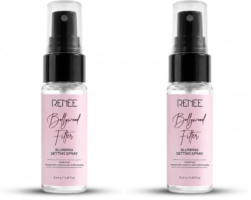 Image of RENEE Bollywood Filter Blurring Setting Spray for Face Makeup, Matte Finish & Pore Blur Effect with Niacinamide & Hyaluronic Acid, Long Lasting Makeup Fixer & Shine Control, Fine Mist 5ml (Pack of 2)