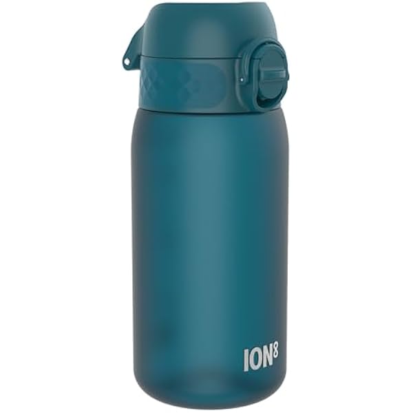 ION8 Butelka dla Dzieci, 350 ml/12 oz, Szczelna, Łatwa do Otwarcia, Bezpieczny Zamek, Można Myć w Zmywarce, Bez BPA, Uchwyt do Przenoszenia, Łatwa do Czyszczenia, Bezwonny, Głęboki Turkus
