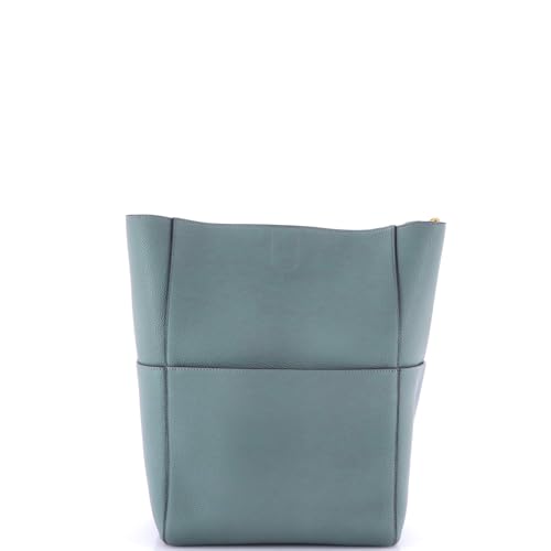 Pre-Loved Sangle Seau Bag Calfskin Large, Blue3