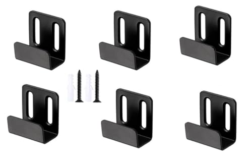 Image of 6 Pieces of Stainless Steel Tile Hanging Code Heavy Duty Wall Mounting Bracket, Photo Frame Wall Tile Hanger, Display Rack Steel Hook Buckle ,Move up and Down,Black