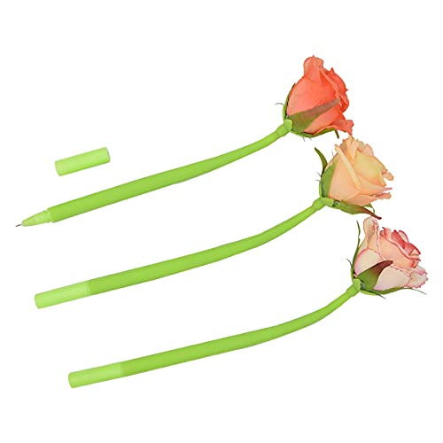 SIPLIV 12Pcs Creative Artificial Flowers Gel Ink Pen Ballpoint Pen Liquid Black 0.5mm Gel Ink Rollerball Pen for Girls Women Office School Supplies - Image 3