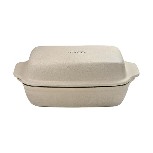 Wald Cuocipane rettangolare ceramica Kergrès – per pane in cassetta fatto in casa – 30×13 cm – Ricettario incluso - Made in Italy