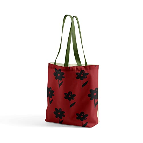 Questo Casa Sac Fourre-Tout Imprimé avec Verte Poignées, Sac D'Épicerie, Sac À Provisions, Sac en Toile, Pliable, Taille: 34x40 Cm Cover