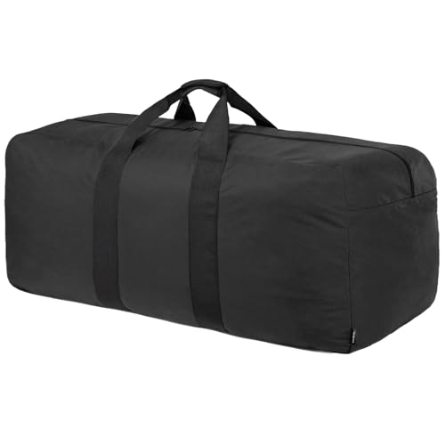 Vorspack 旅行用特大ダッフルバッグ - 250L ダッフルバッグ 男性用 ギアバッグ 収納用 折りたたみ式 ウィークエンダーバッグ 一晩キャンプ用 - ブラック, ブラック, 250L