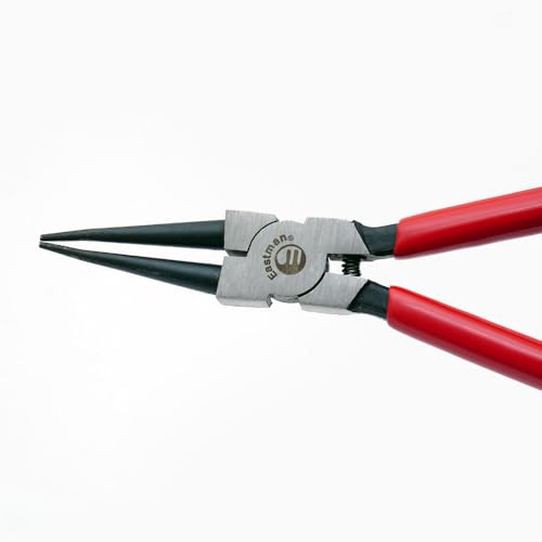 Image of Eastman 7 Inch Circlip Plier Internal Straight Rings on Shafts Alloy Steel Hardened with Ergonomic Grip Electronics Outside Plier Multipurpose Works (E-2034A)