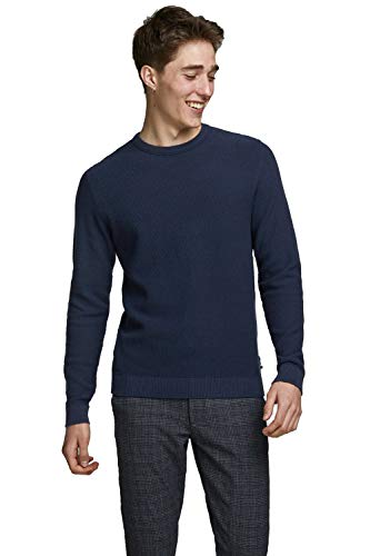 Jack & Jones Jjebradley Sudadera Crew Noos Pls Sudadera, Hombre, Marino, 6XL Grande