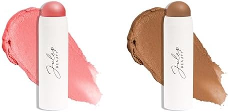 Julep Skip the Brush Multi-Purpose Color Stick for Eyes, Cheeks, and Lip Duo Neutral Bronze and Golden Guava - Blendable, Buildable Color