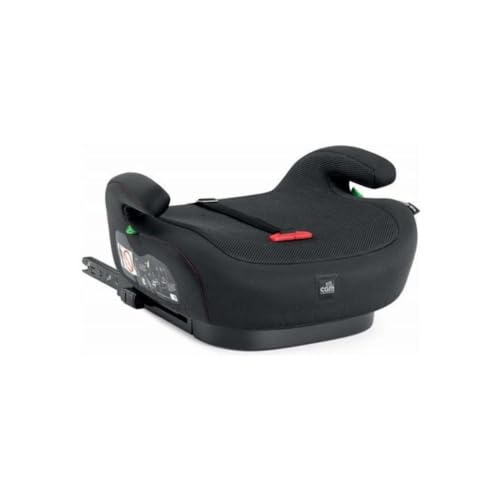 CAM S175-179 Isofix I-Size Booster Seat Vista Car Seat Black- Sedile imbottito, braccioli, dotato di connettori isofix regolabili, cintura di sicurezza auto a 3 punti o semplicemente con la cintura di