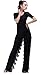Women's Fringe Pants Ballroom Latin Tango Salsa Samba Practice Dance Pants Chacha Practice Performance Competition Stage Trousers S Black