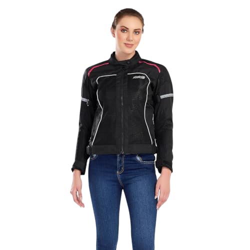 Image of Raida Empress Women's Riding Jacket | Level 2 CE Armour | Sleek, Feminine Fit | Lightweight & Protective | Made for Lady Riders | Ride in Style with Full Protection (XL, Pink)