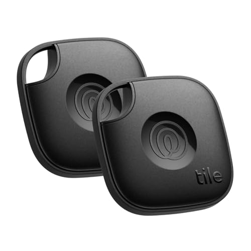 Image of Life360 Tile - Bluetooth Tracker, Keys Finder and Item Locator for Keys, Bags and More. Phone Finder. Both iOS and Android Compatible. 2-Pack (Black)