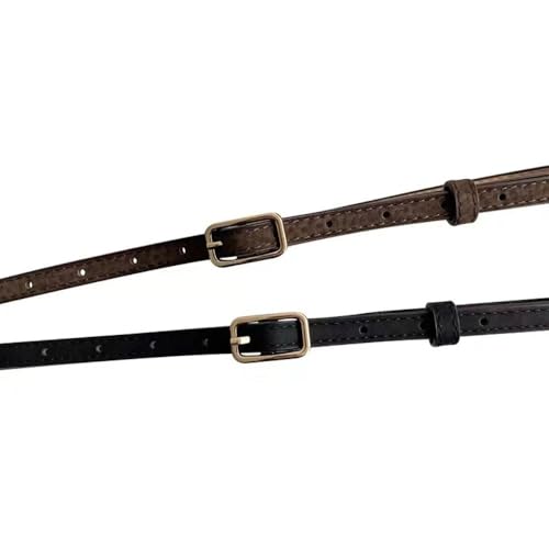 Trend Casual Luxury Design Retro Thin Belts Pin Buckle Waistband Jeans Waist Belt PU Leather Belt(black)2
