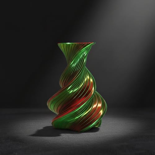 Image of Dual Color Silk PLA Filament 1.75mm Green Red 1KG, Shiny High Gloss Finish, Seamless Color Transition, Neatly Wound, Accuracy + /-0.02mm Vacuum Packaging