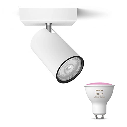 Philips Hue Kosipo Faretto da incasso (nero) - Luce bianca e colorata - Faretto da parete o plafoniera con 1 luce - GU10 - Hue White and Color Ambiance