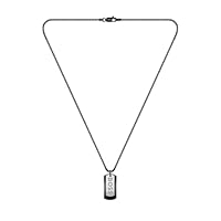 Hugo Boss Men's 1580577 Black Steel Pendant with Chain Necklace, Black, One Size
