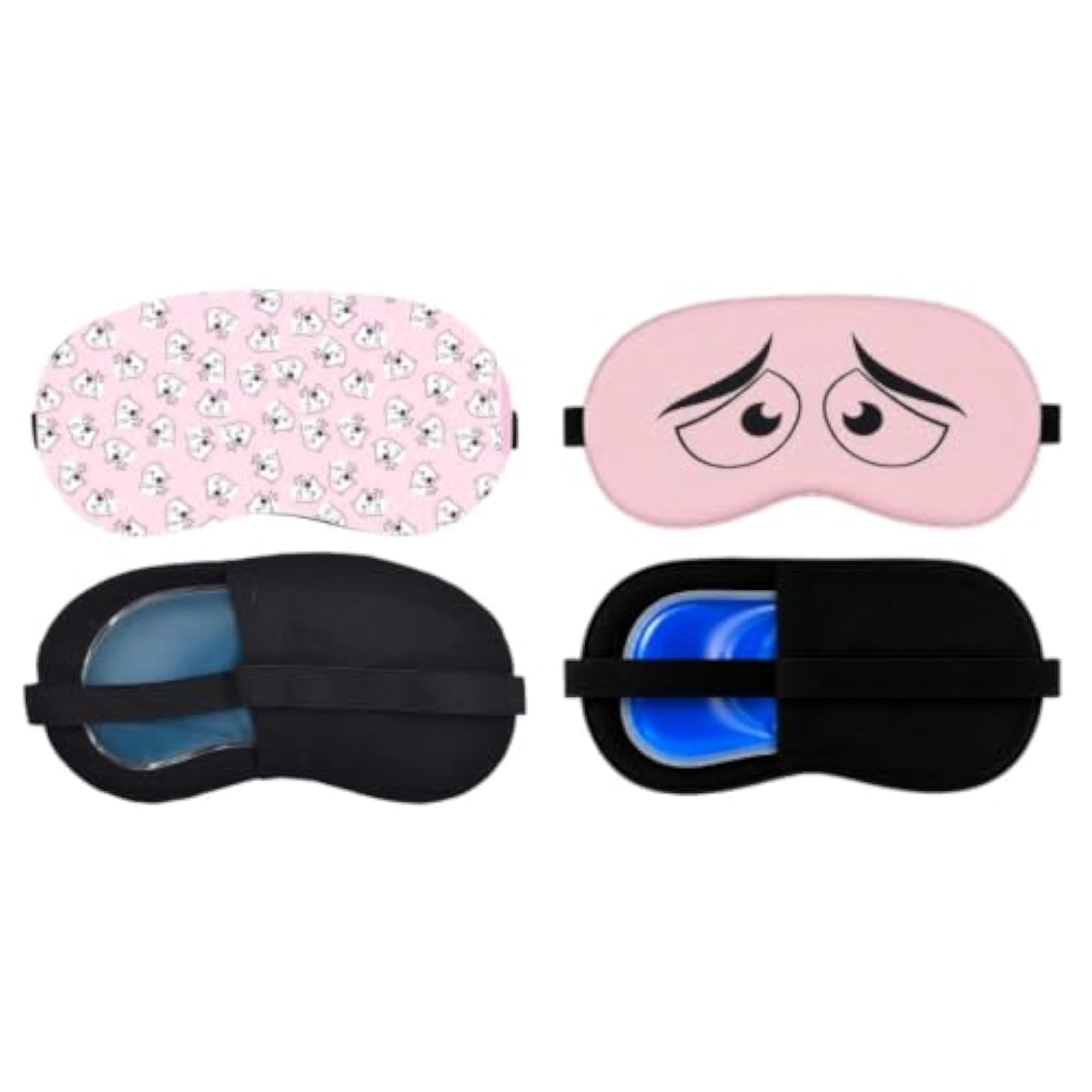 Pack of 2 Soft Blindfold Sleeping Masks for Travel