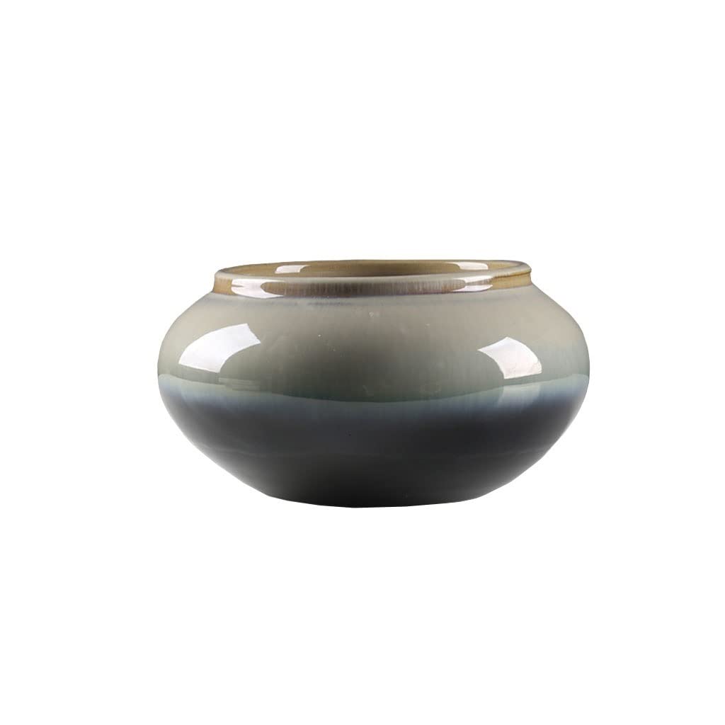 asdchZen Vases Retro Chinese Style Ornament Ceramic Vase Living Room Flower Arrangement Flower Kiln Pottery Basin Hydroponic Vessel Flowers Vases