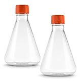 PEKYBIO Sterile Plastic Erlenmeyer Flask 1000ml Graduated Flask with Vented Cap, Individually Wrapped, Pack of 1