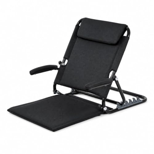 Image of EverActiv Adjustable Bed Back Support with Armrest, Foldable 6 Position Bed Rest Chair for Elderly, Reading, Resting & Recovery
