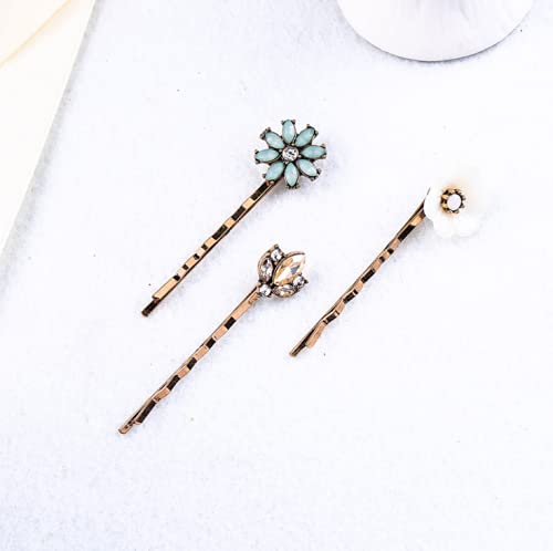 Miniatura 6 de YADIRF Paquete de 6 pines vintage Bobby Horquilla Rhinestone Jeweled Elegant Unique para el cabello DIY Accesorio