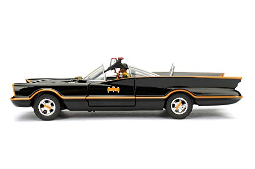 Jada- Batmóvil Coche Metal 1966 Classic Serie TV con Figura 1:24 coleccionismo, Color negro (253215001)