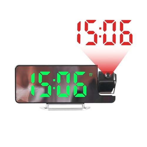 Reloj despertador digital LED que proyecta la hora con brillo atenuable y puerto USB para carga 3
