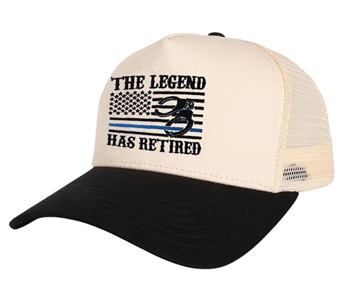 InnoBeta Retirement Gifts Cap for Police Officer, Adjustable Embroidered Trucker Hat, Gifts for Retired Police Officers Men, Law Enforcement, Correctional Officer, Cops Black