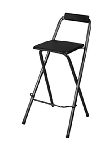 PEGANE Lot de 4 chaises de Bar Louna Noir, Structure en métal, Assise en Panneaux de Fibres de Bois
