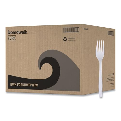 Boardwalk Heavyweight Wrapped Polypropylene Cutlery Fork White 1 000/Carton