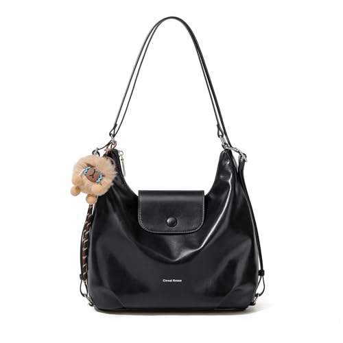 Bolso Tote de Cuero para Mujer Negro miniatura 1