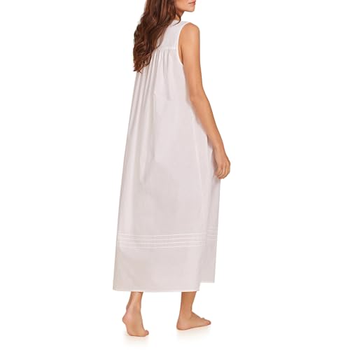 Image of Eileen West Sleepwear & Loungewear for Women - Poetic Woven Lawn Collection - 100% Cotton Lightweight Sleeveless Nightgown