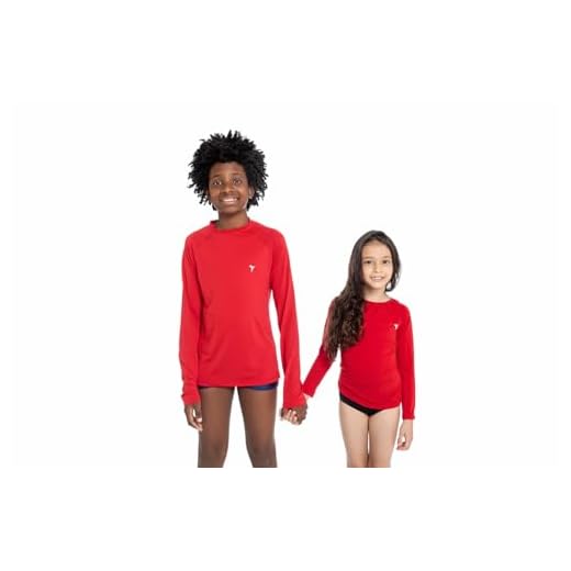 Organiky, Camisa Infanto Juvenil Proteção Solar Uv + 50 Camiseta Segunda Pele Térmica Longa Moda Praia Cor:Vermelho;Tamanho:12