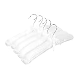 Kichvoe Perchas de Ropa para Armario 5 Unidades, 32 Cm, Color Claro, Forradas de...