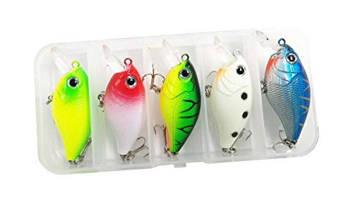 Milepetus - Set di 5 esche da pesca in mare Minnow...