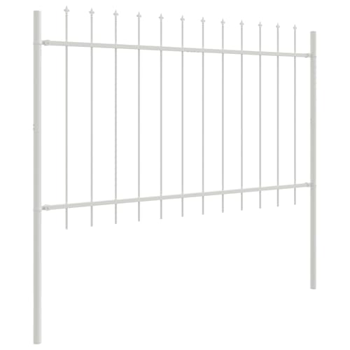 vidaXL Moderner weißer Zaunpaneel-Set aus 7 für Außensicherheit & Garten Schutz mit langlebiger Stahlkonstruktion und wetterfestem Barriere-Design für Zaunlösungen im Wohnbereich