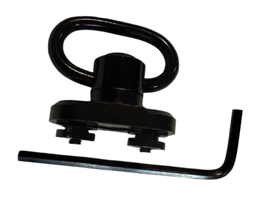 3SKULL Two Point Traditional 360 Degree QD Sling 1.25\"\" 2 Point Sling Swivels Mounts for Mlock - Rifles, Paintball, or Airsoft (1 Pack 360Â° Rotation Sling Swivel Mount), Black