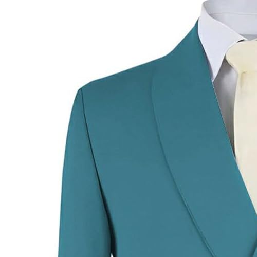 Men's Suit Solid Color 2 Piece Suit Set Shawl Lapel Metal Buckle Blazer Business Wedding Formal Attire2